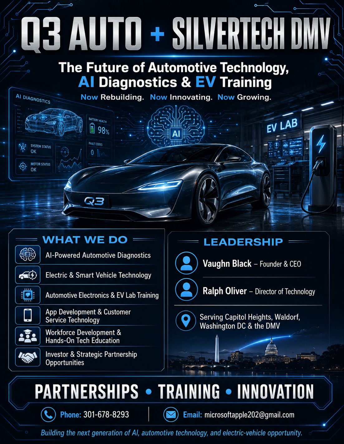 Q3 Auto and SilverTech DMV AI diagnostics and EV training partnership